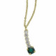 Shine gold-plated short necklace with green crystal in waterfall shape cover