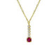 Shine gold-plated short necklace with pink crystal in waterfall shape