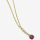 Shine gold-plated short necklace with pink crystal in waterfall shape cover