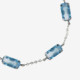 Inspire sterling silver adjustable bracelet with blue crystal in rectangle shape cover