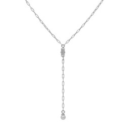 Charlotte tie crystal necklace in silver