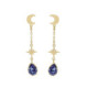 El Firmamento moon long denim blue earring in gold plating image