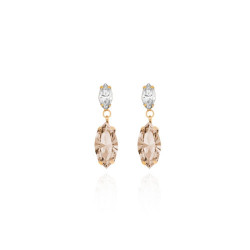 Aqua double marquises light silk earrings in gold plating