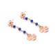 Clover sapphire earrings in rose gold plating in gold plating image
