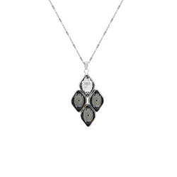 Classic rhombus silver night necklace in silver