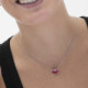Celina oval rose necklace in silver cover