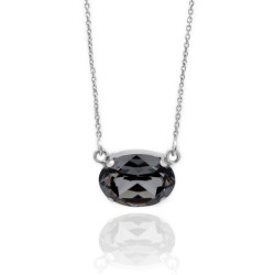 Celina oval silver night necklace in silver