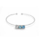 Aura circles summer blue cane bracelet in silver image