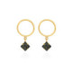 Hoop Mini round diamond earrings in gold plating