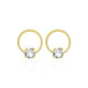 Hoop Basic round crystal earrings in gold plating image