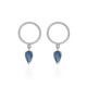Hoop tears round denim blue earrings in silver image
