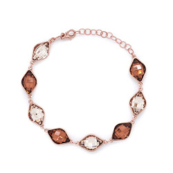 Classic amethyst bracelet in rose gold plating in gold plating