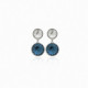 Basic double M denim blue earrings in silver image