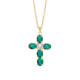 Poetic cross emerald gold necklace