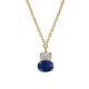 Cinnamon gold-plated short necklace with blue crystal in you&me shape image