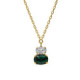 Cinnamon gold-plated short necklace with green crystal in you&me shape image