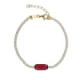 Ginger gold-plated adjustable bracelet with red crystal in waterfall shape image