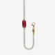 Ginger gold-plated adjustable bracelet with red crystal in waterfall shape cover