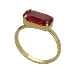 Ginger gold-plated from size 11 to 18 adjustable with red crystal in rectangle shape
