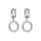 Ginger sterling silver long earrings with white crystal in circle shape image