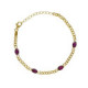 Cinnamon gold-plated adjustable bracelet with purple 4 crystals in oval shape image