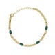Cinnamon gold-plated adjustable bracelet with green 4 crystals in oval shape image