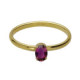 Cinnamon gold-plated adjustable ring with purple crystal in oval shape image