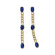 Cinnamon gold-plated long earrings with blue 3 crystals in oval shape image