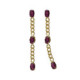 Cinnamon gold-plated long earrings with purple 3 crystals in oval shape image