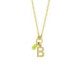 Initiale letter B gold-plated short necklace with green crystal image