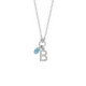 Initiale letter B sterling silver short necklace with blue crystal image