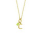 Initiale letter C gold-plated short necklace with green crystal image