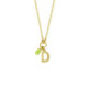 Initiale letter D gold-plated short necklace with green crystal image