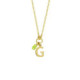 Initiale letter G gold-plated short necklace with green crystal image