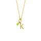 Collar corto letra K color verde bañado en oro image
