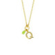 Collar corto letra Q color verde bañado en oro image