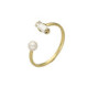 Anillo ajustable perla blanco bañado en oro image