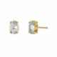 Gemma gold-plated stud earrings with white in oval shape image