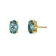 Gemma gold-plated stud earrings with blue in oval shape