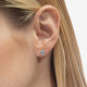 Gemma gold-plated stud earrings with blue in oval shape cover