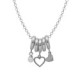 Sincerely rhodium-plated necklace with heart, pearls and circle chamings image