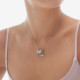 Sincerely rhodium-plated necklace with heart, pearls and circle chamings cover