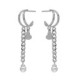 Sincerely rhodium-plated doble hoop earring with heart and pearl image