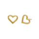 Pendientes pegados silueta corazón bañados en Oro 18k image