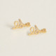 Me Enamora love pearl earrings in gold plating cover