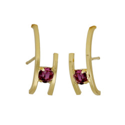 Paris gold-plated Amethyst lobe cuff earrings