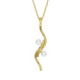 Milan gold-plated curve shape double pearls necklace image
