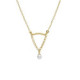 Milan gold-plated curve shape necklace with pearl and chain image
