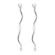 Milan rhodium-plated waves shape long earrings with pearls image