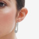 Milan rhodium-plated irregular hoop earrings with a pearl cover